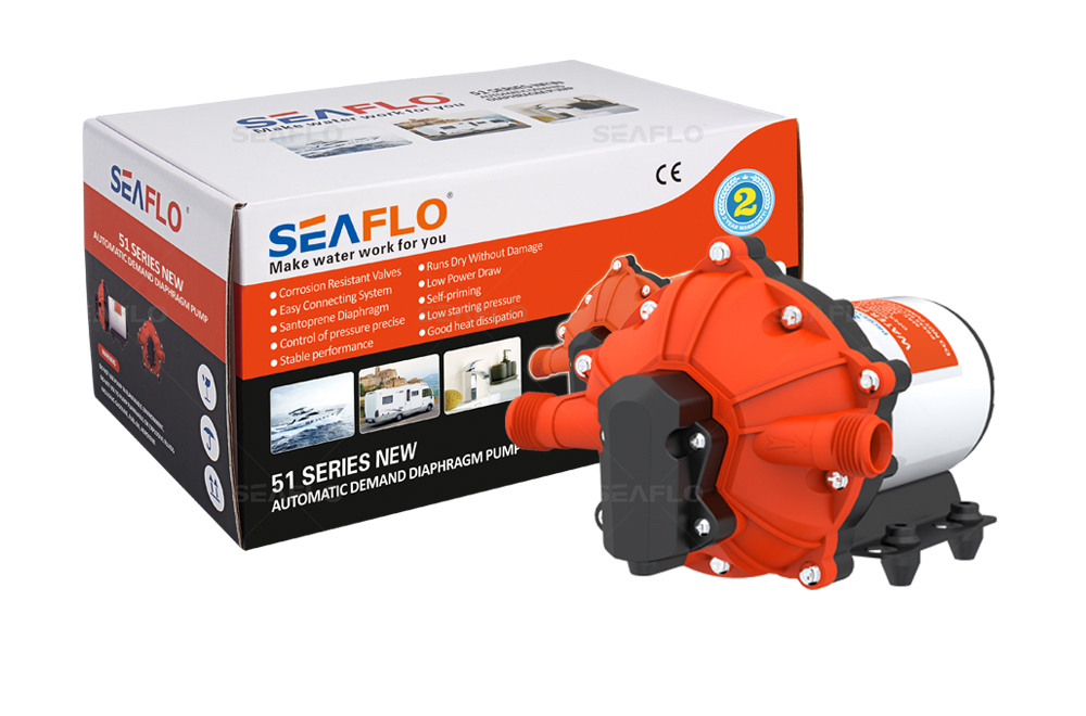 SEAFLO 51 NEW Series DC Diaphragm Pump 12V/24V 3.0-20.0LPM 17-60PSI