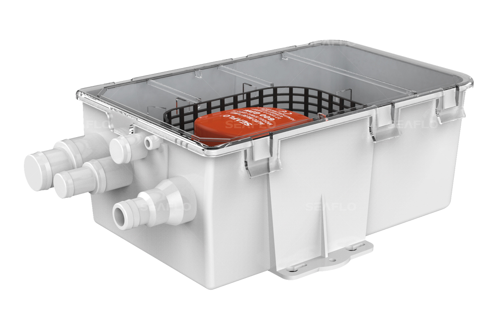 con caja de sistema de entrada Kit de drenaje automático sumergible bomba de agua Seaflo 24 V 750 GPH bomba para cárter de ducha