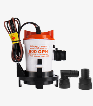 03 Series 800GPH 12V Seaflo Bilge Pump/Side Mounting Strainer Base