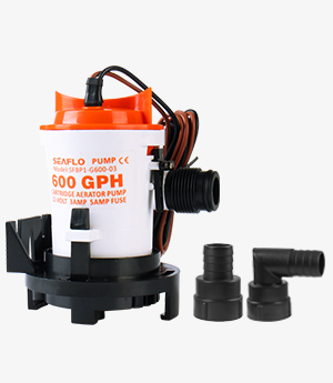 03 Series 600GPH Seaflo Bilge Pump/Side Mounting Strainer Base
