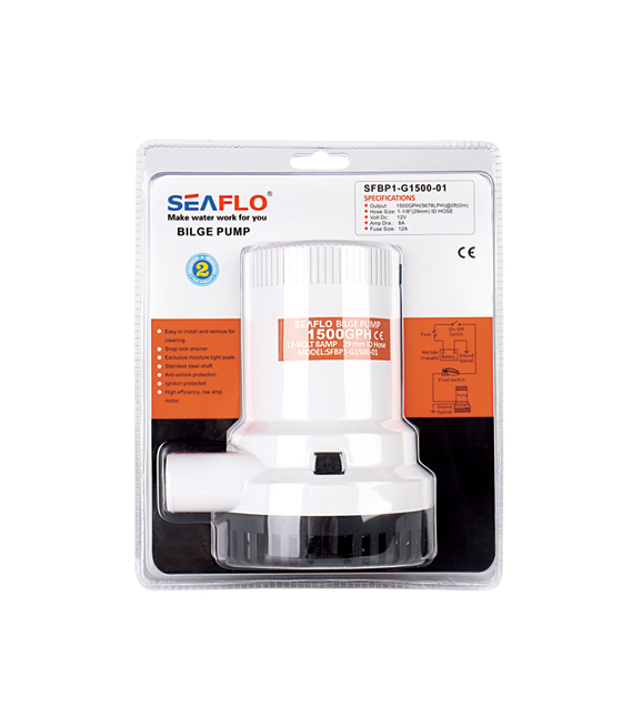 Pompa Di Sentina Seaflo 2000 GPH - Silenziosa, Con Base Filtro Rimovibile, Funzionamento A Secco, Garanzia 2 Anni - Foto 3